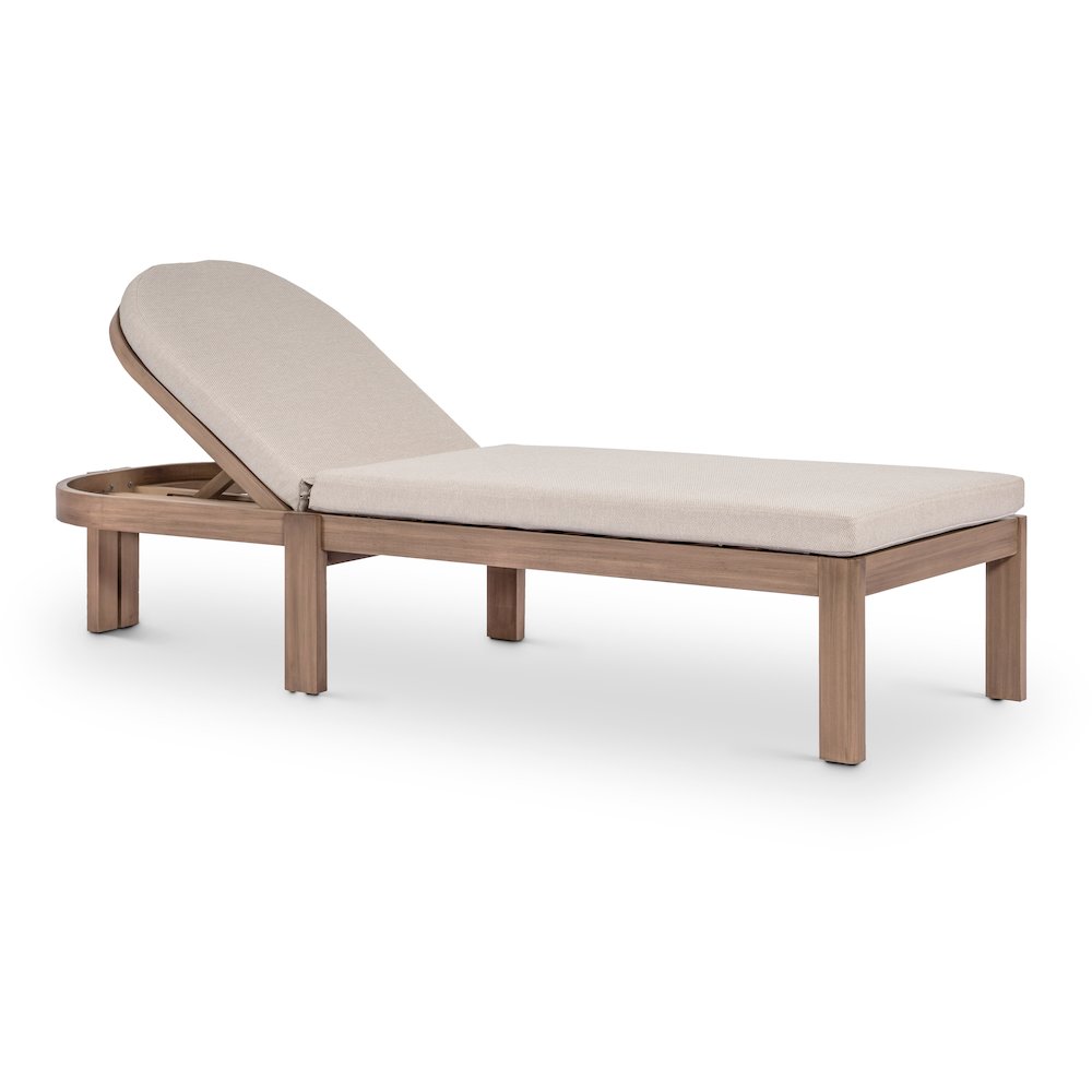 Newport Beige Water Resistant Fabric Upholstered Outdoor Patio Lounge Chair
