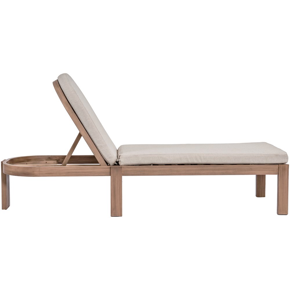 Newport Beige Water Resistant Fabric Upholstered Outdoor Patio Lounge Chair