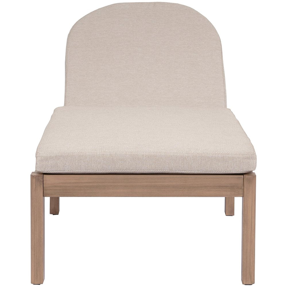 Newport Beige Water Resistant Fabric Upholstered Outdoor Patio Lounge Chair