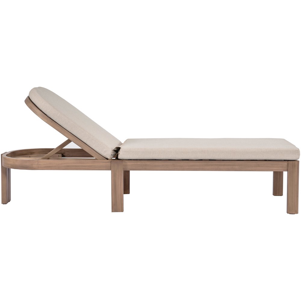 Newport Beige Water Resistant Fabric Upholstered Outdoor Patio Lounge Chair