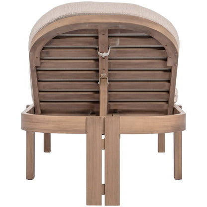 Newport Beige Water Resistant Fabric Upholstered Outdoor Patio Lounge Chair