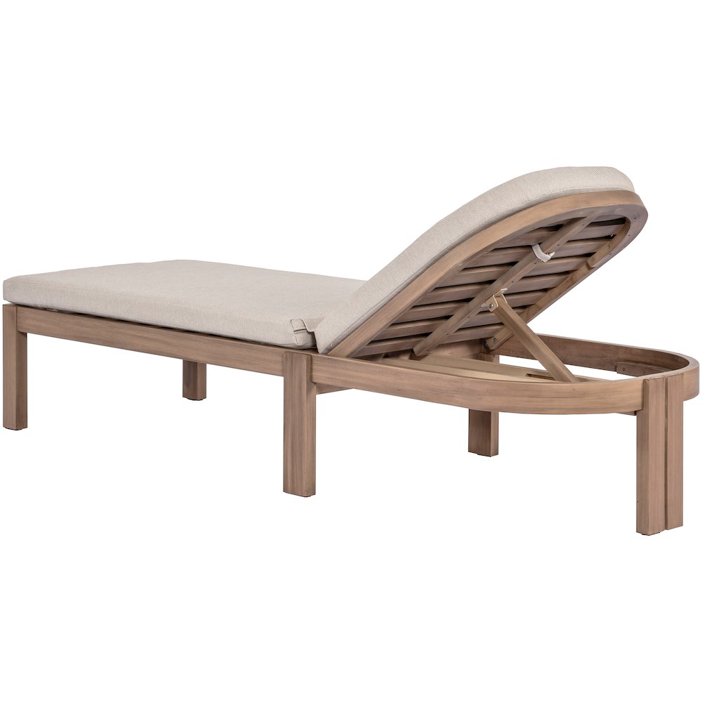 Newport Beige Water Resistant Fabric Upholstered Outdoor Patio Lounge Chair