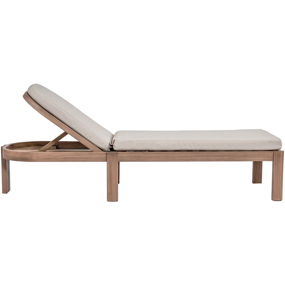 Newport Beige Water Resistant Fabric Upholstered Outdoor Patio Lounge Chair
