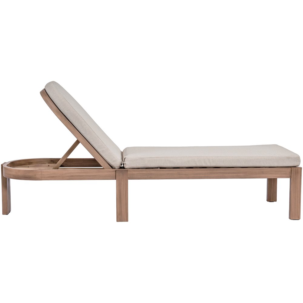 Newport Beige Water Resistant Fabric Upholstered Outdoor Patio Lounge Chair