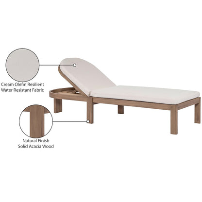 Newport Cream Water Resistant Fabric Upholstered Outdoor Patio Lounge Chair