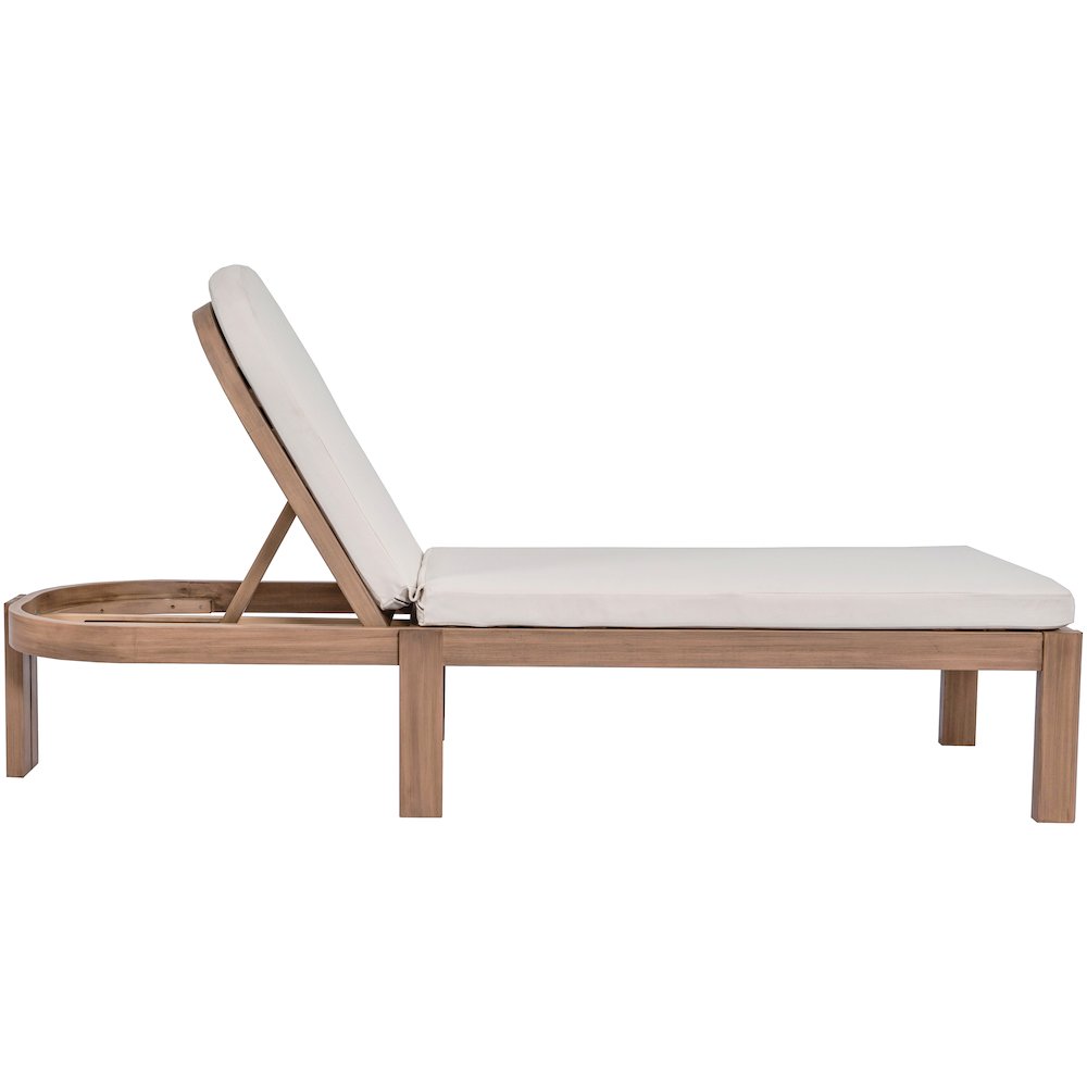 Newport Cream Water Resistant Fabric Upholstered Outdoor Patio Lounge Chair