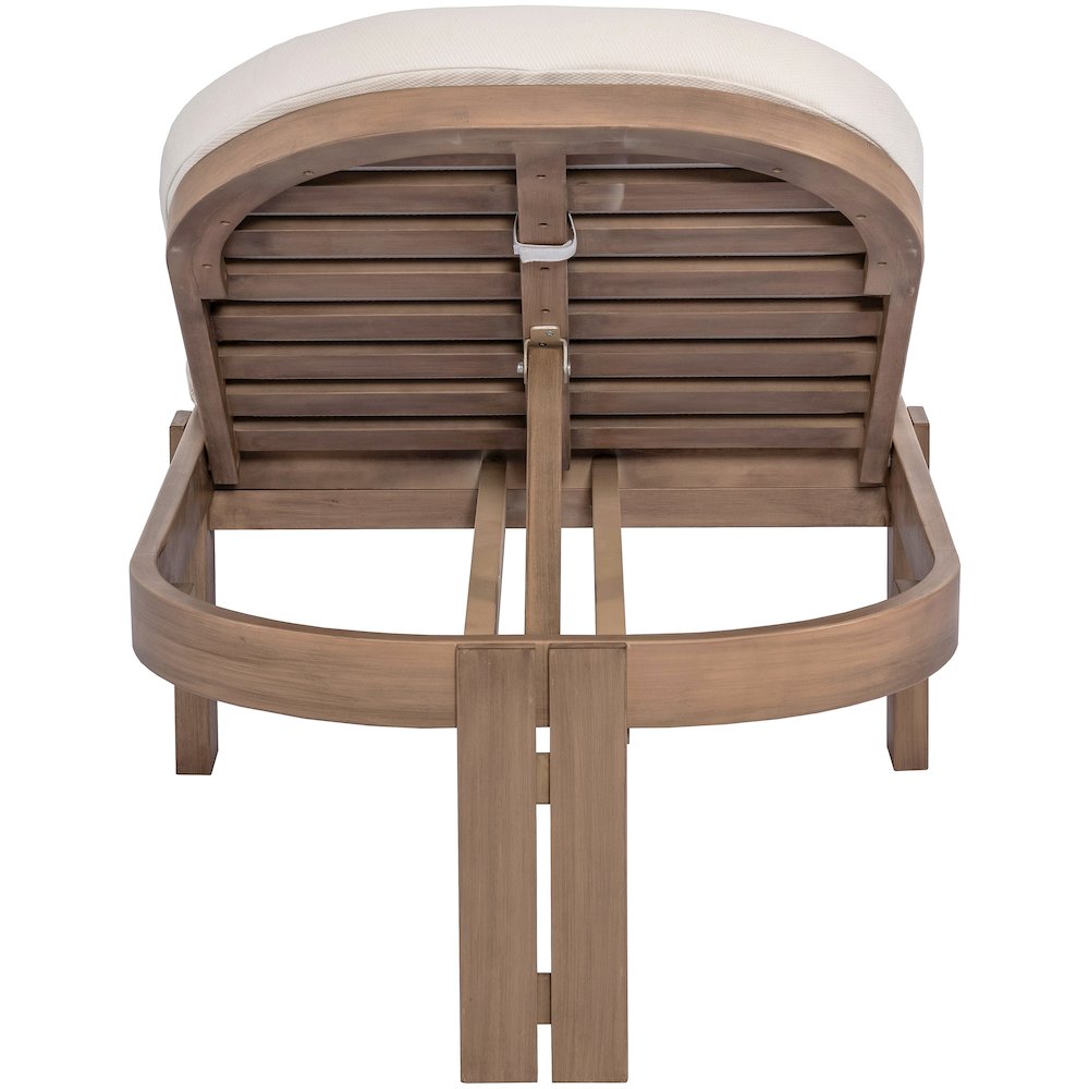 Newport Cream Water Resistant Fabric Upholstered Outdoor Patio Lounge Chair