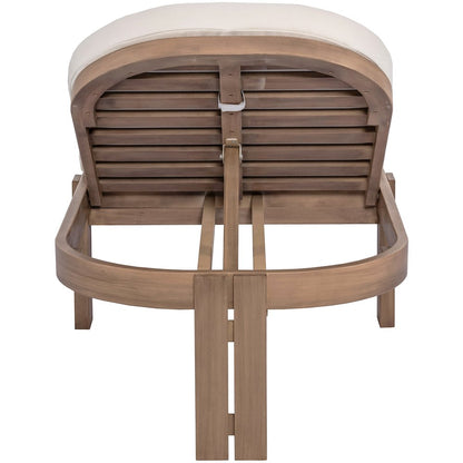 Newport Cream Water Resistant Fabric Upholstered Outdoor Patio Lounge Chair