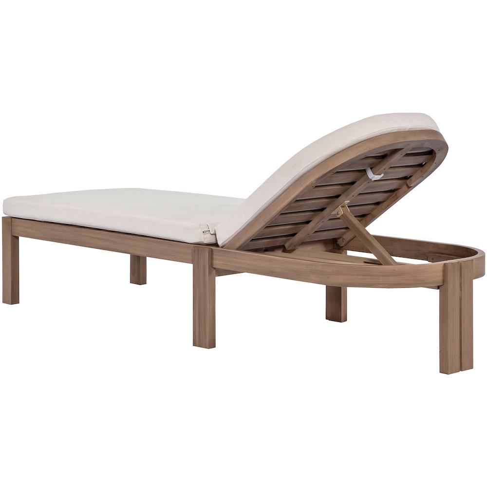 Newport Cream Water Resistant Fabric Upholstered Outdoor Patio Lounge Chair