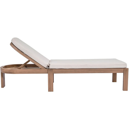 Newport Cream Water Resistant Fabric Upholstered Outdoor Patio Lounge Chair