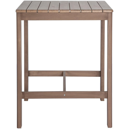 Newport Natural Acacia Wood Outdoor Patio Square Bar Table