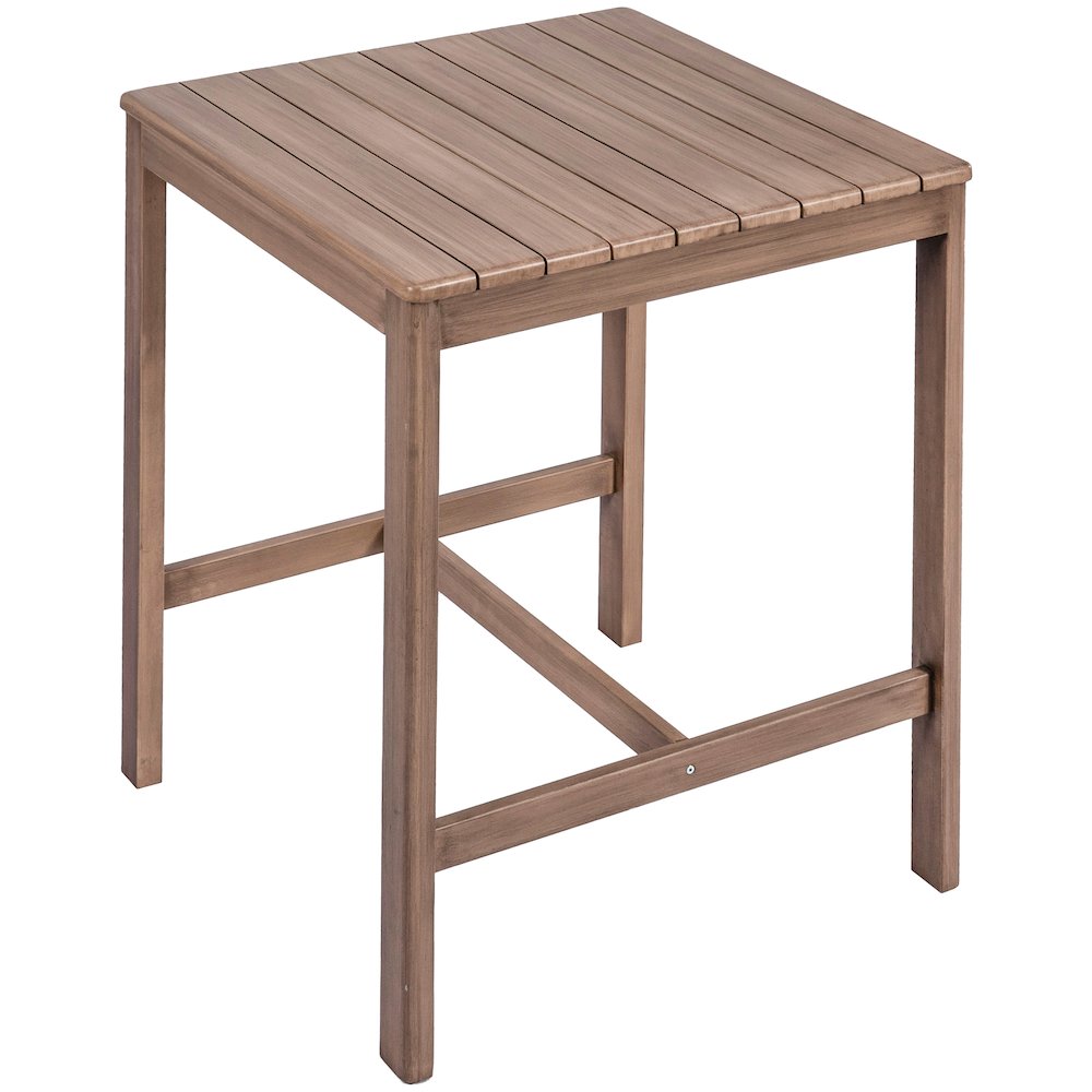 Newport Natural Acacia Wood Outdoor Patio Square Bar Table
