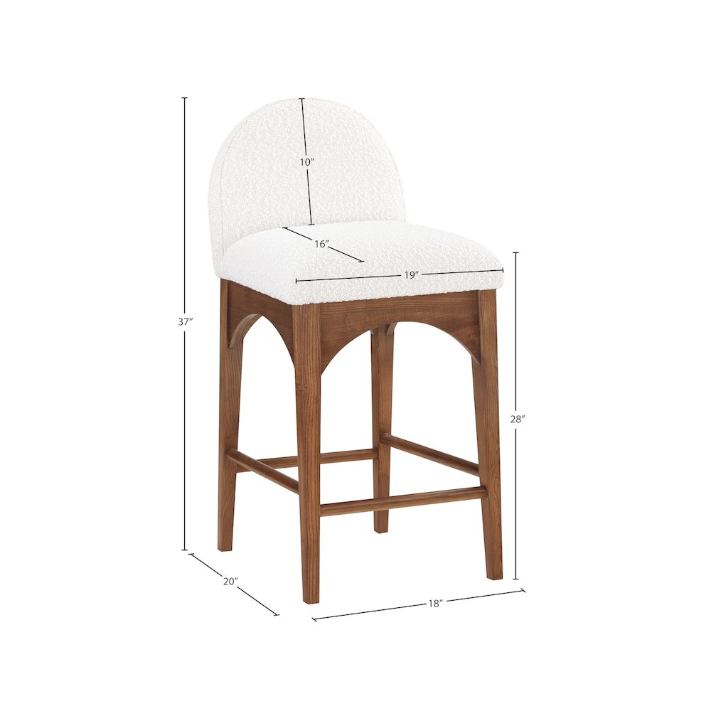 Waldorf Cream Boucle Fabric Stool