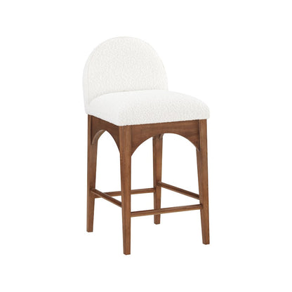 Waldorf Cream Boucle Fabric Stool