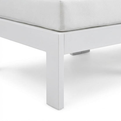 White Fabric Outdoor Patio Modular Sofa With Contemporary Style