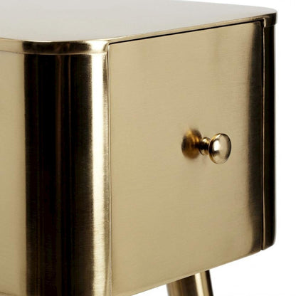 Brushed Gold Nightstand with Contemporary Style and Elegant Finish