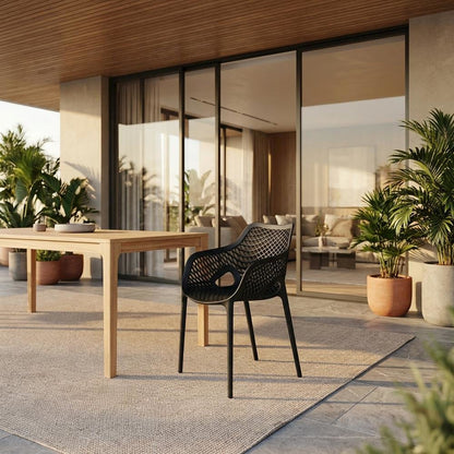 Outdoor Patio Dining Chairs Set Of 4 With Anti-Uv Finish And Contemporary Style