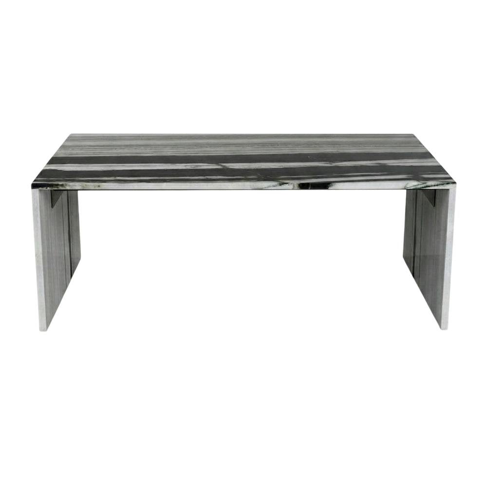 Contemporary Marble Coffee Table with Durable Panda Finish