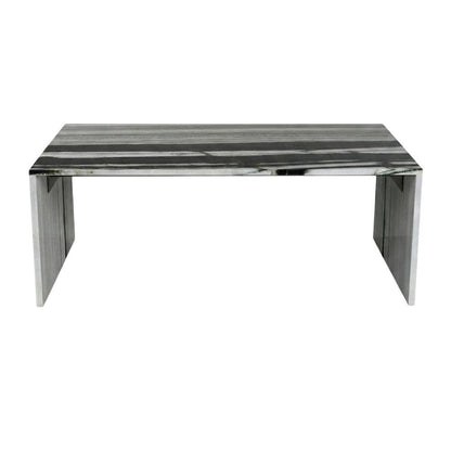 Contemporary Marble Coffee Table with Durable Panda Finish