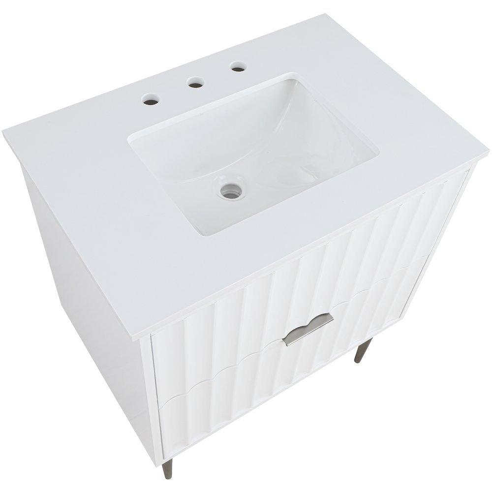 Modernist White Bathroom Vanity