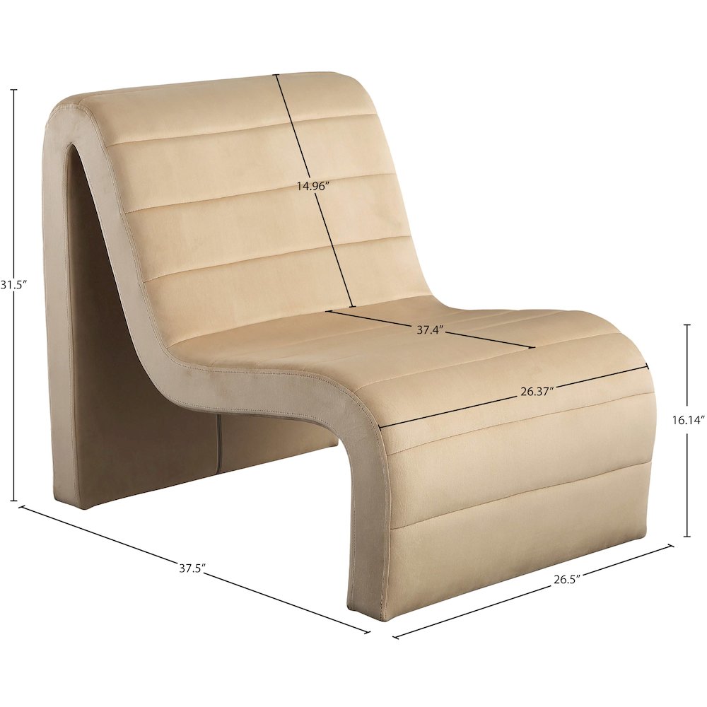 Ivy Camel Velvet Accent Chair