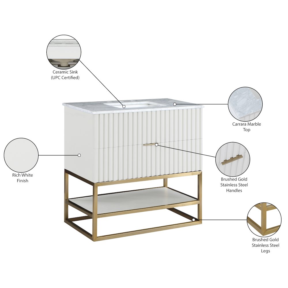 Monad White Bathroom Vanity