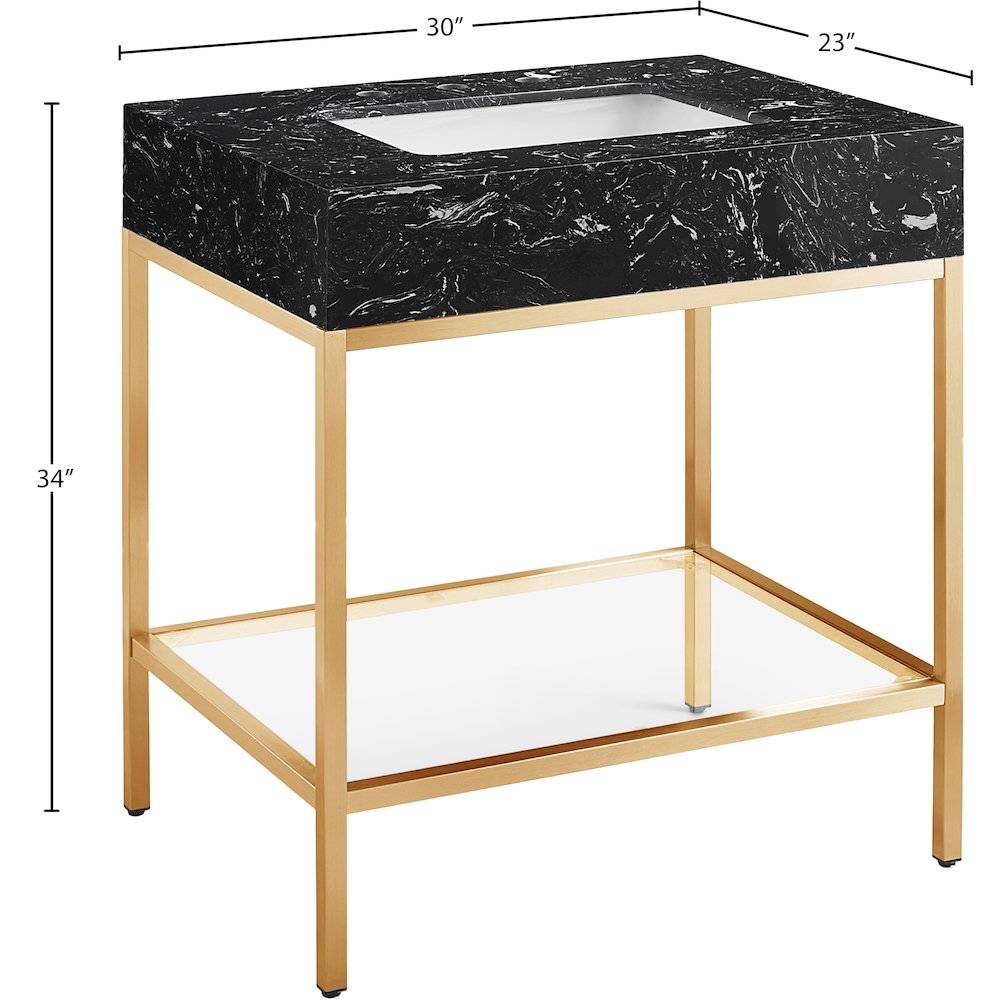 Marmo Black Engineered Marble Bathroom Vanity