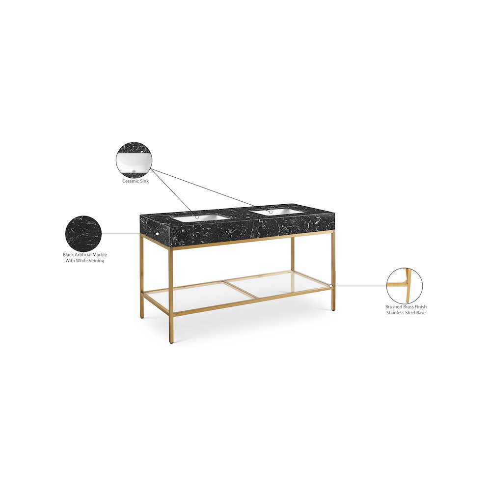 Marmo Black Engineered Marble Bathroom Vanity