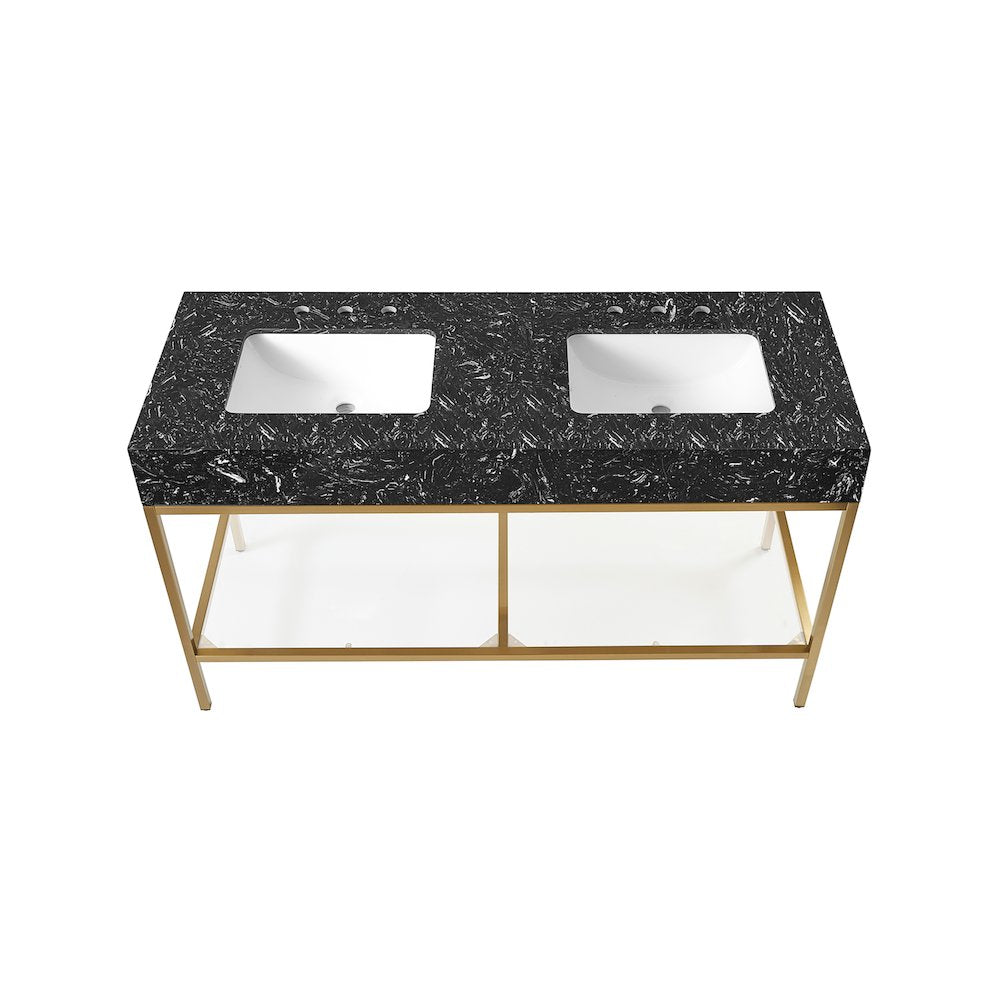 Marmo Black Engineered Marble Bathroom Vanity