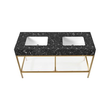 Marmo Black Engineered Marble Bathroom Vanity