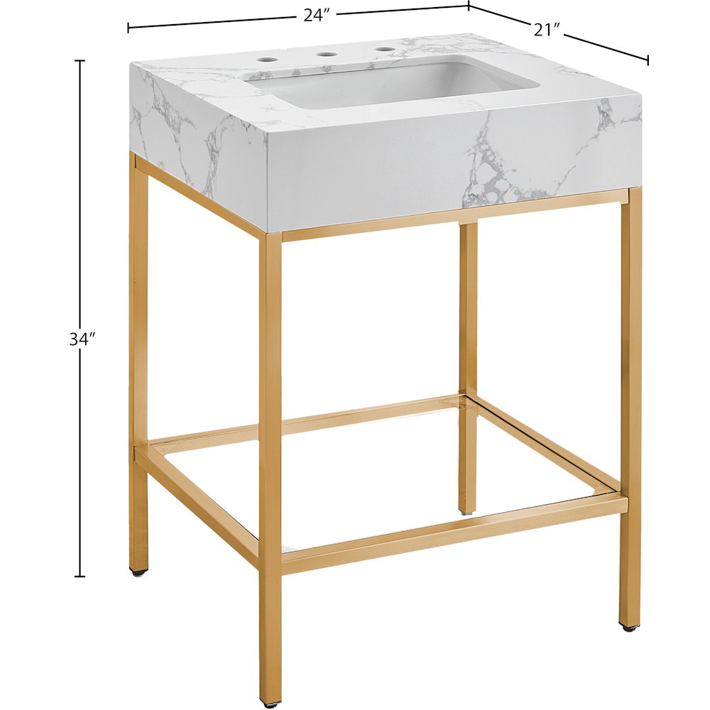 Marmo White Engineered Marble Bathroom Vanity