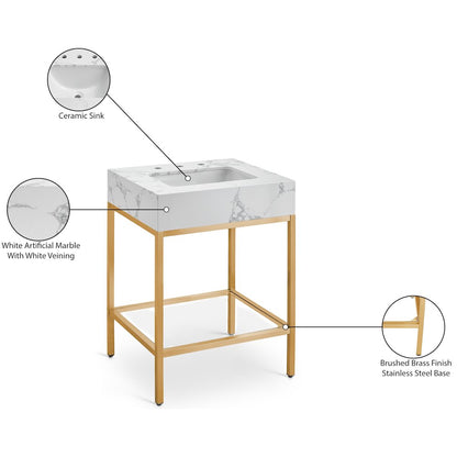Marmo White Engineered Marble Bathroom Vanity