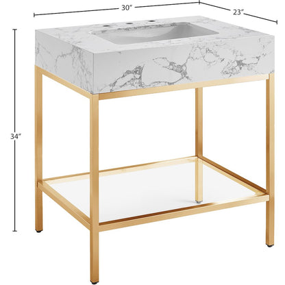 Marmo White Engineered Marble Bathroom Vanity