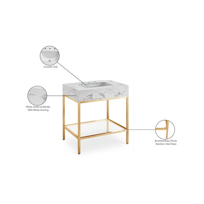 Marmo White Engineered Marble Bathroom Vanity