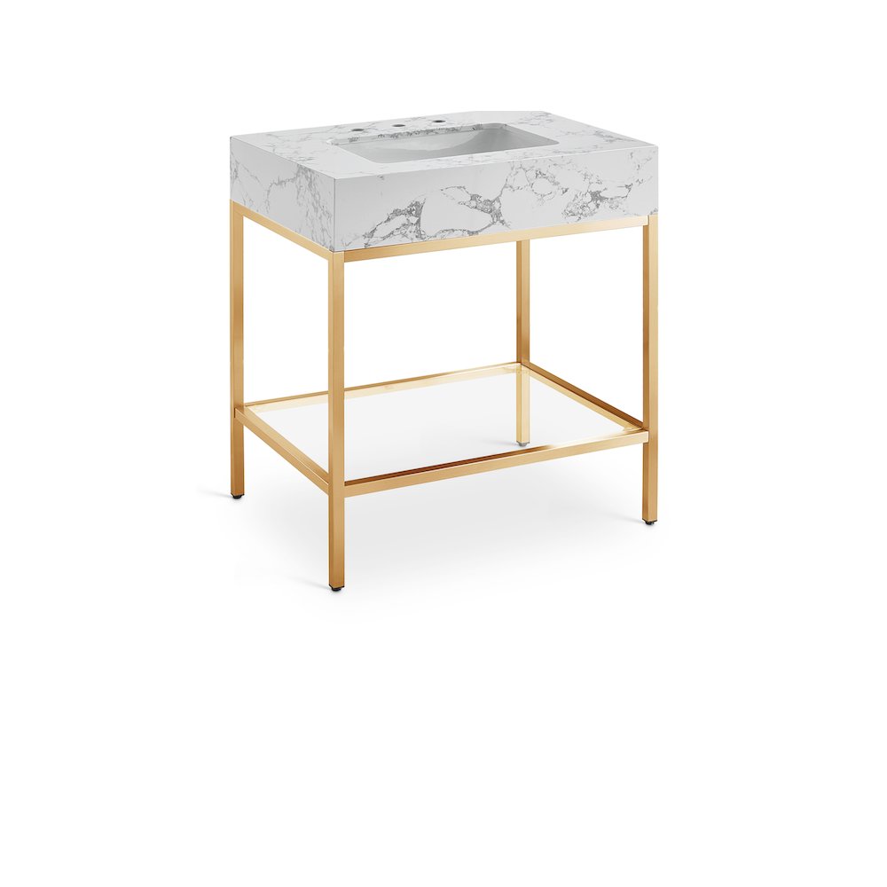 Marmo White Engineered Marble Bathroom Vanity
