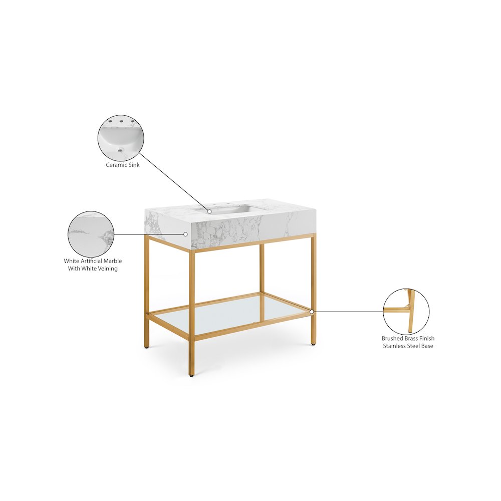 Marmo White Engineered Marble Bathroom Vanity
