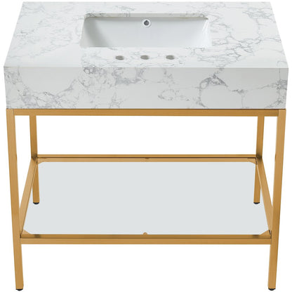 Marmo White Engineered Marble Bathroom Vanity