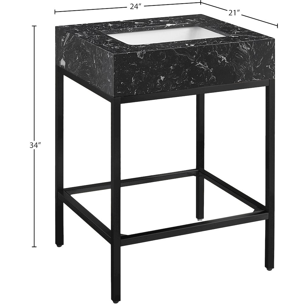 Marmo Black Engineered Marble Bathroom Vanity