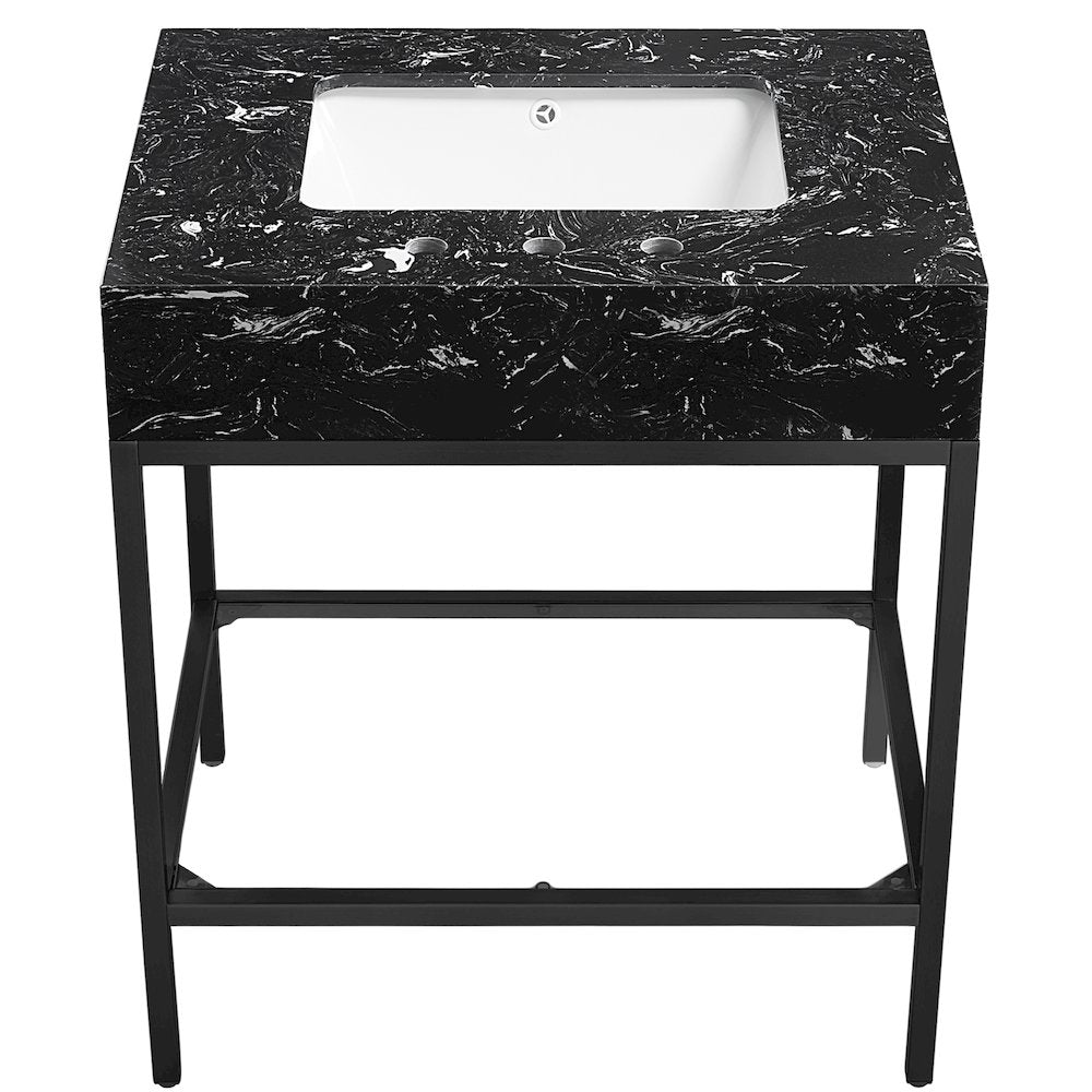 Marmo Black Engineered Marble Bathroom Vanity
