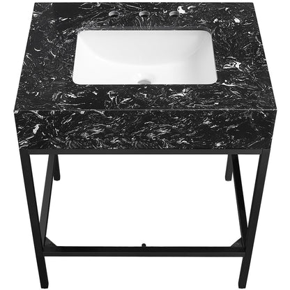 Marmo Black Engineered Marble Bathroom Vanity