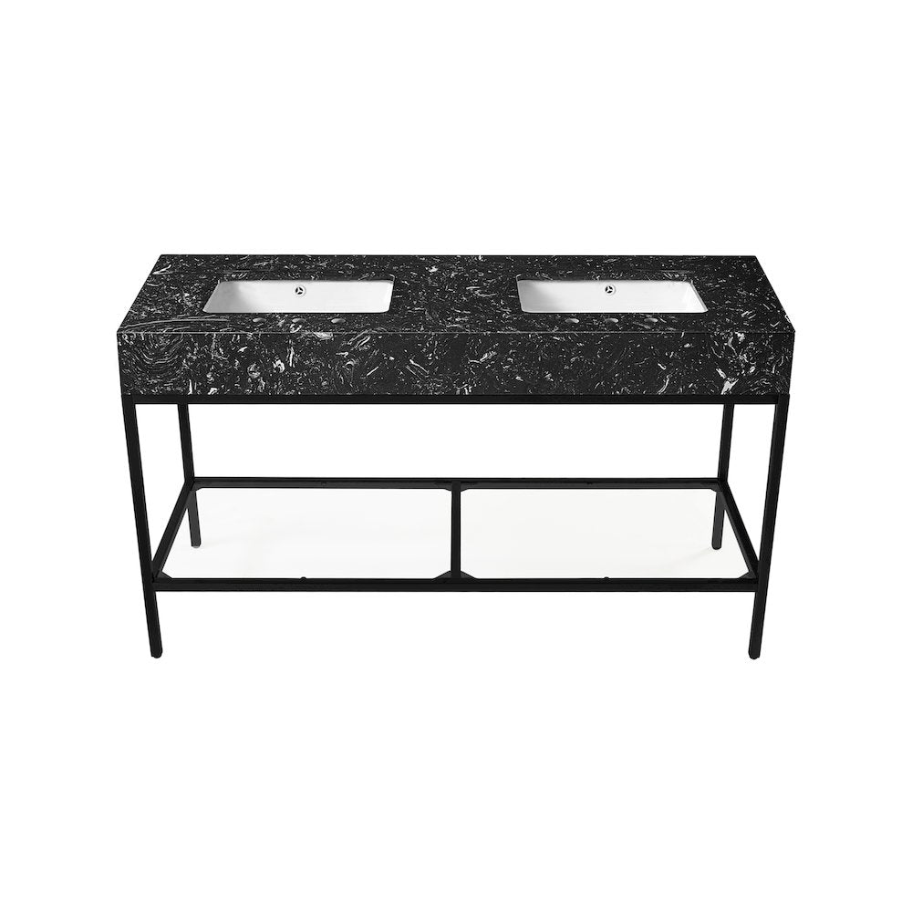 Marmo Black Engineered Marble Bathroom Vanity