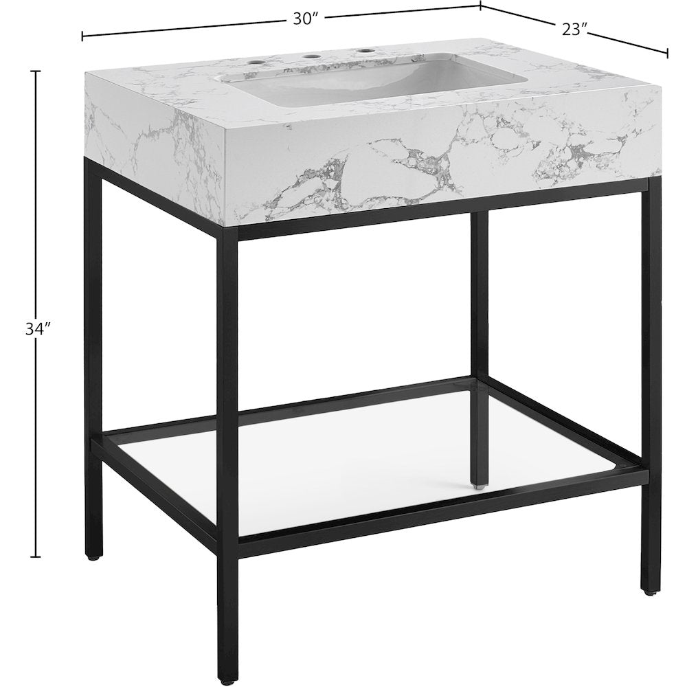 Marmo Black Engineered Marble Bathroom Vanity
