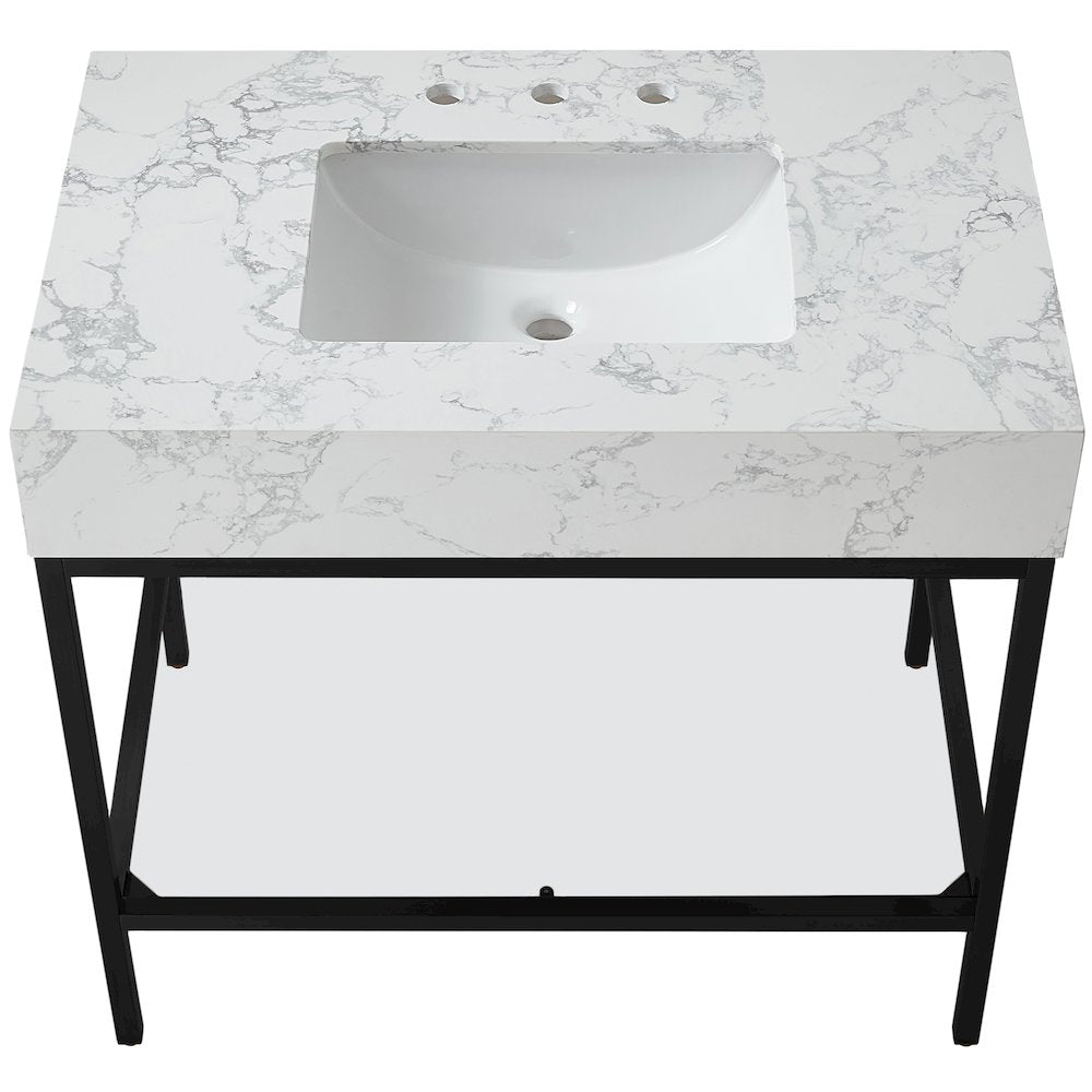 Marmo White Engineered Marble Bathroom Vanity