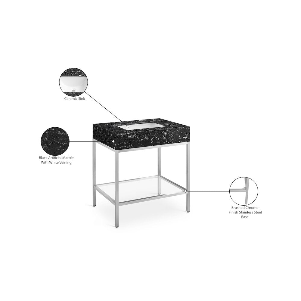 Marmo White Engineered Marble Bathroom Vanity