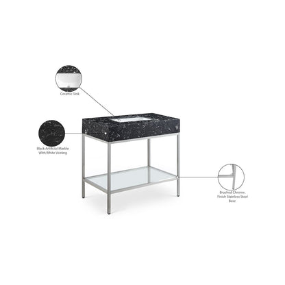 Marmo Black Engineered Marble Bathroom Vanity