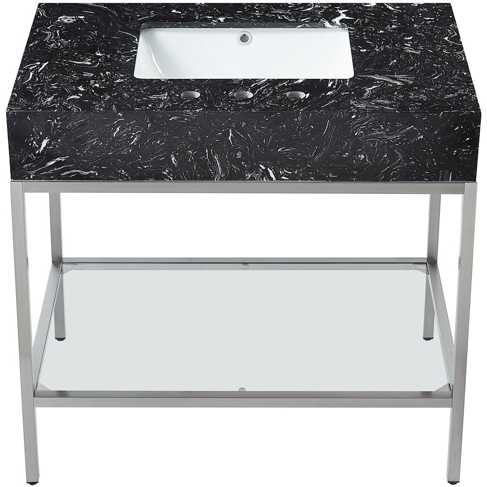 Marmo Black Engineered Marble Bathroom Vanity