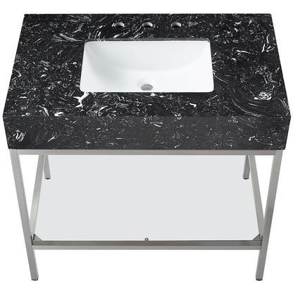 Marmo Black Engineered Marble Bathroom Vanity