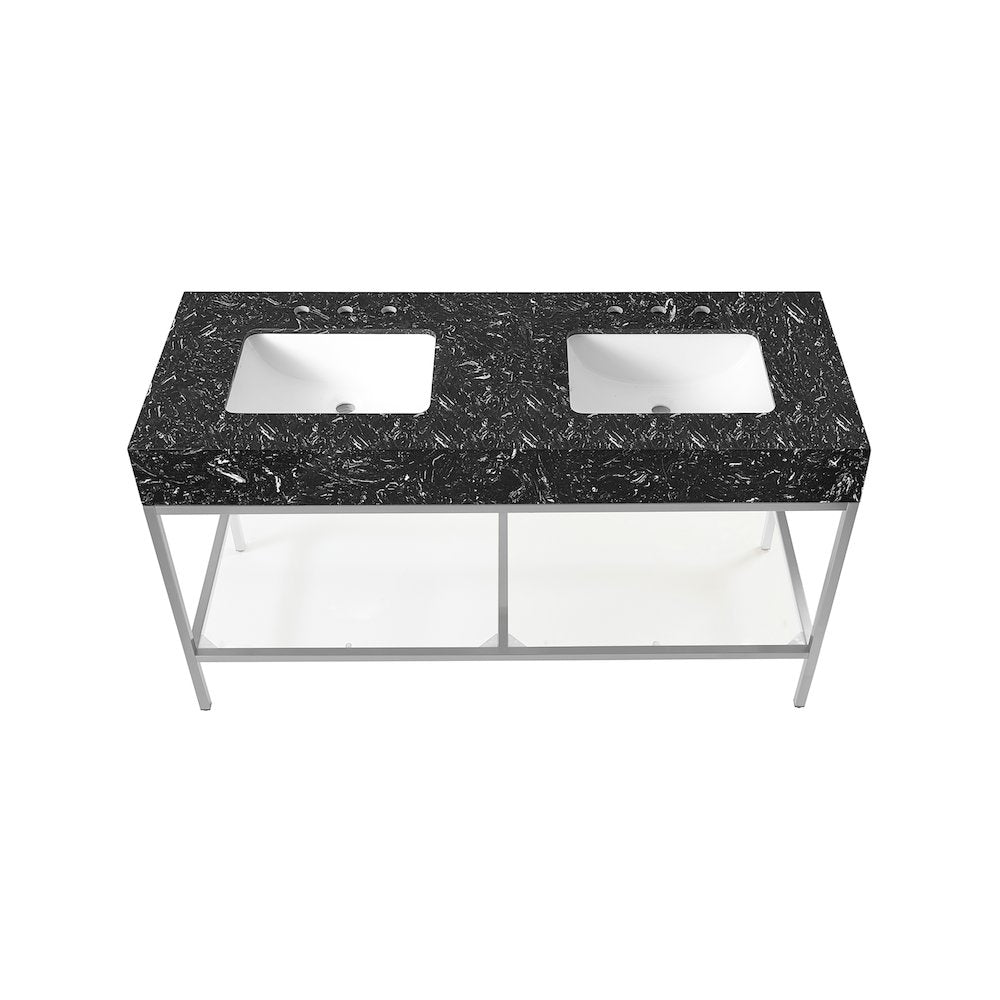 Marmo Black Engineered Marble Bathroom Vanity
