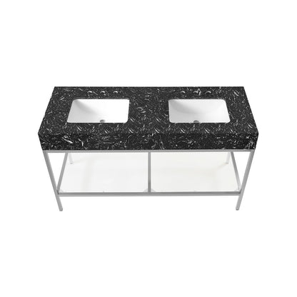 Marmo Black Engineered Marble Bathroom Vanity