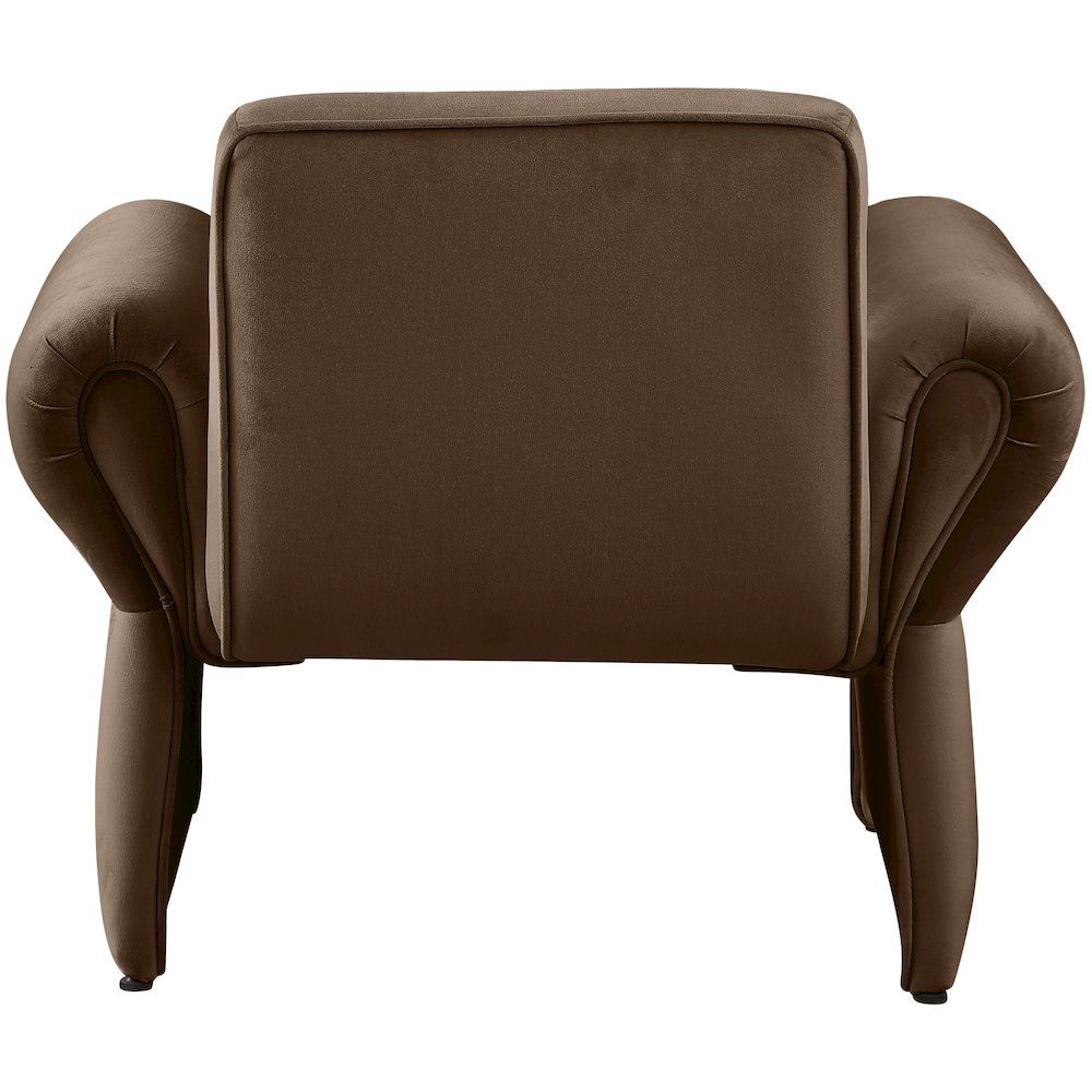 Fleurette Brown Velvet Accent Chair